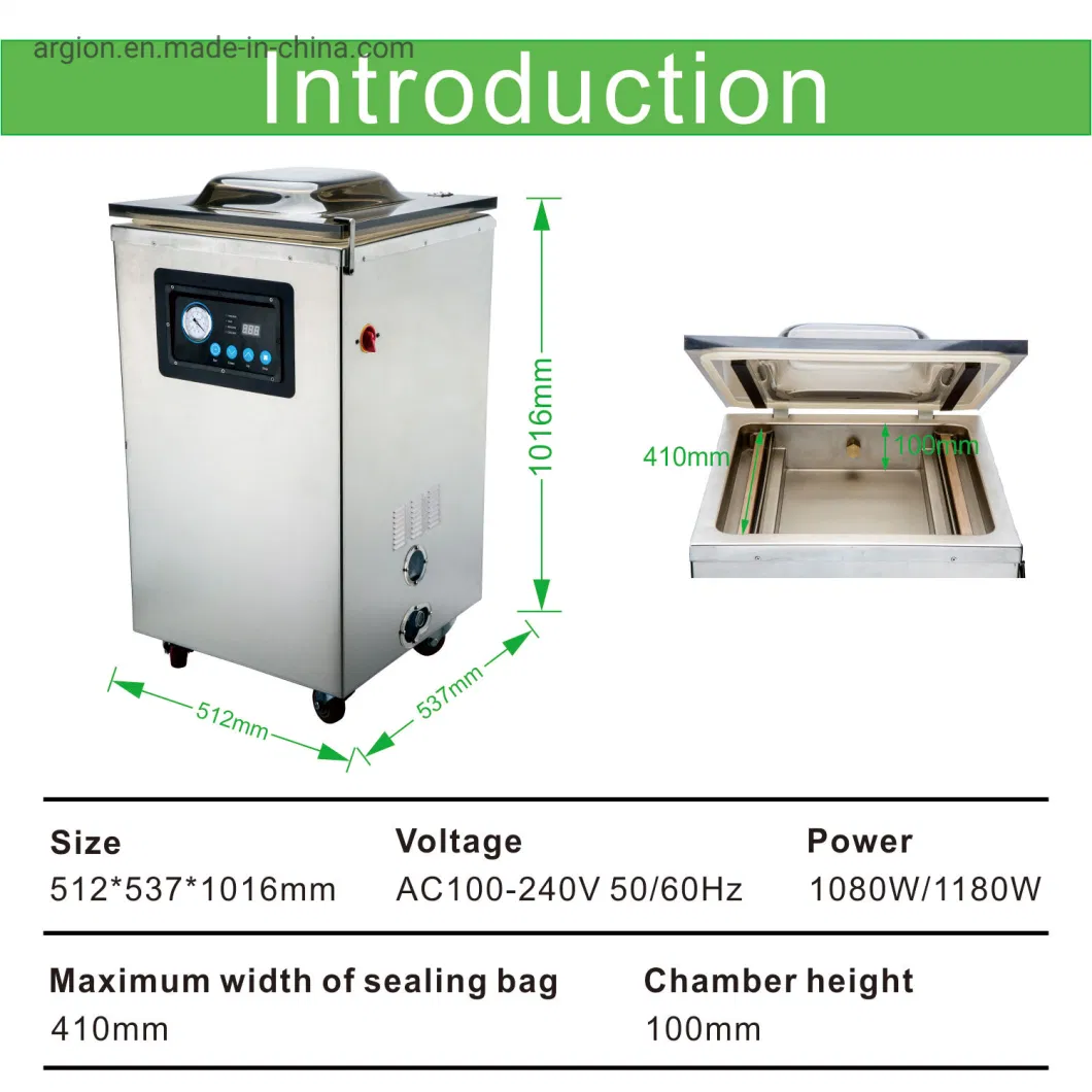 Kitchen Equipment Commercial CE Standing Chamber Vacuum Sealer with 2PCS Seal Bar