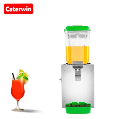 Caterwin Machines commerciales de traitement de boissons Distributeur de jus réfrigéré à réservoir unique vert de 4,2 gallons Distributeur de boissons aux fruits